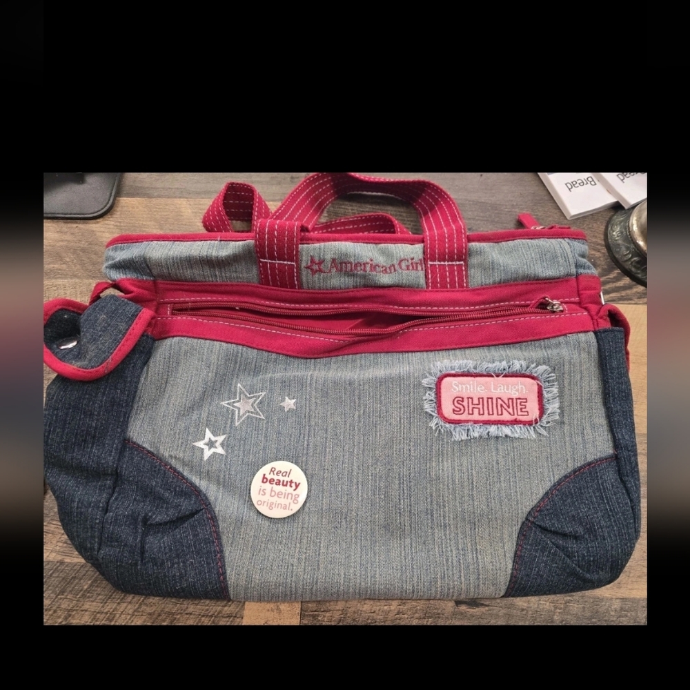 Bath And Body Works And American Girl Denim and Pink Tote Bag